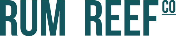Rum Reef Co Logo. Shows the green version of the logo with the CO at the end in smaller text and superscripted to the top.
